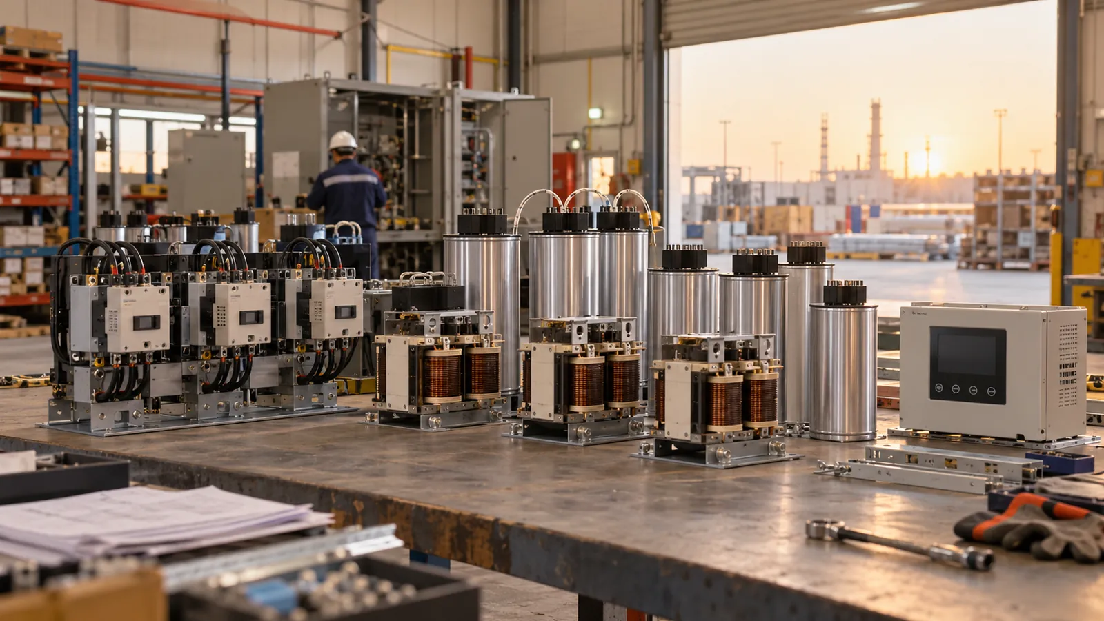 Capacitor bank spare parts including contactors, capacitors and controllers supplied in Saudi Arabia