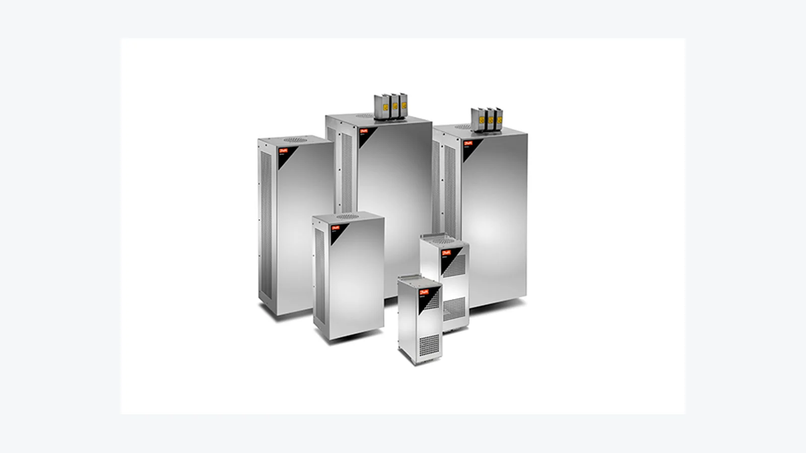 Danfoss harmonic filter beside a VFD and APFC panel at a plant in Saudi Arabia