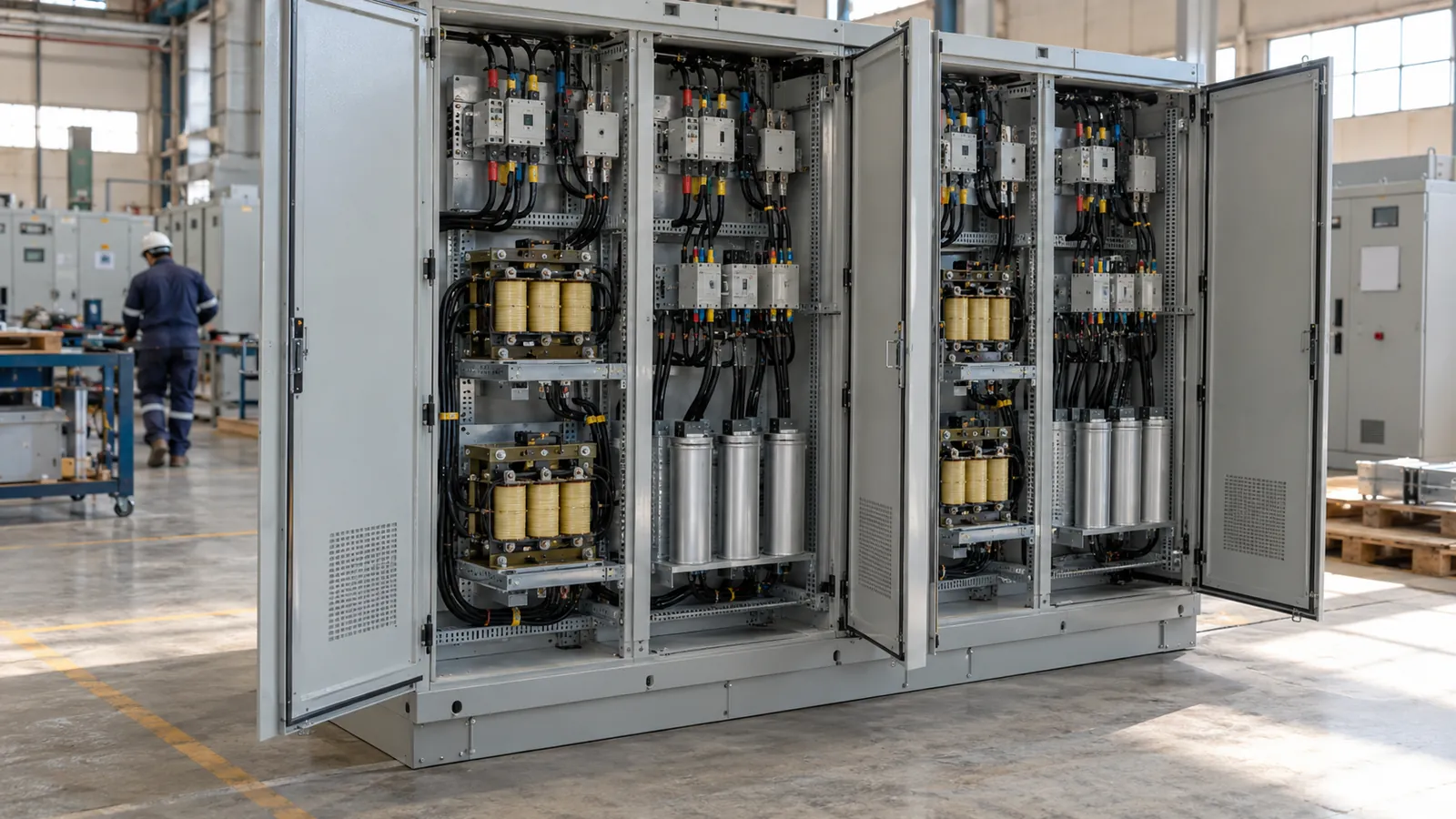 Detuned reactor fitted to a capacitor step in a Saudi Arabia APFC panel