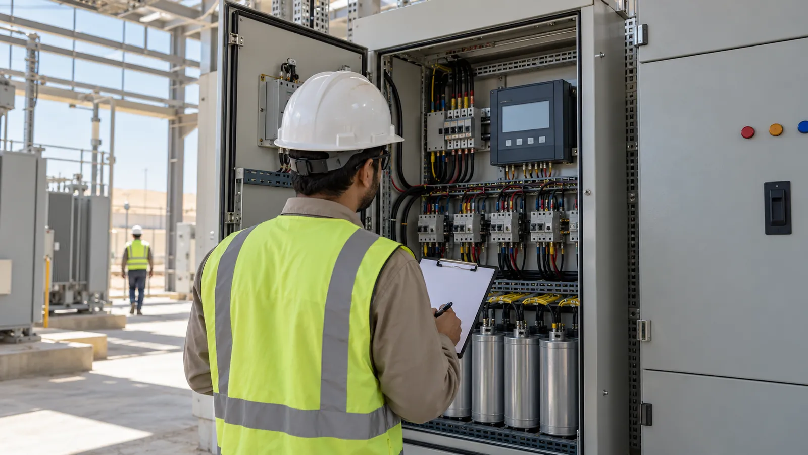 Reading power factor on an APFC panel to find the cause of a low power factor penalty in Saudi Arabia