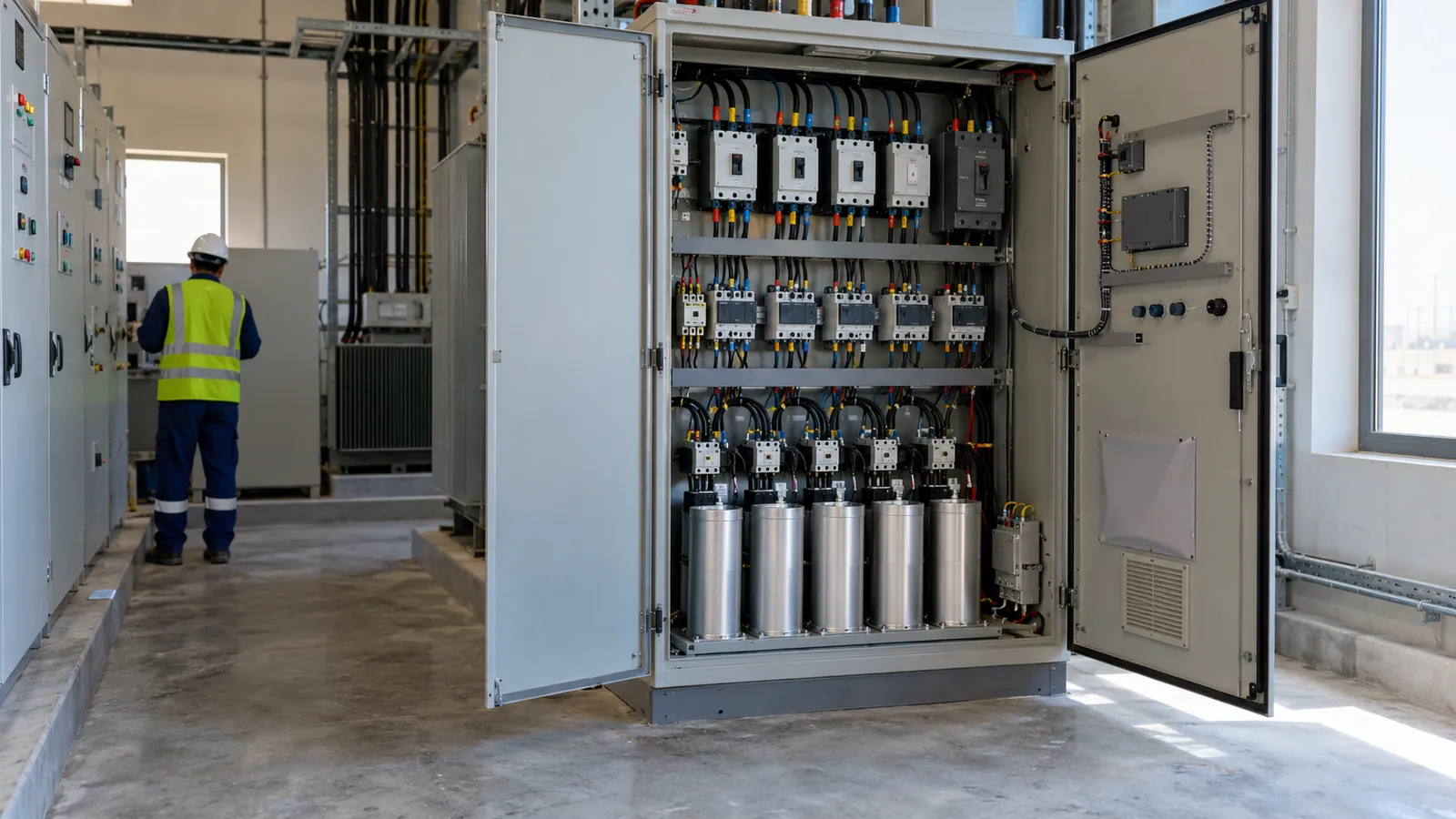 Detuned APFC panel for a hospital electrical room in Saudi Arabia