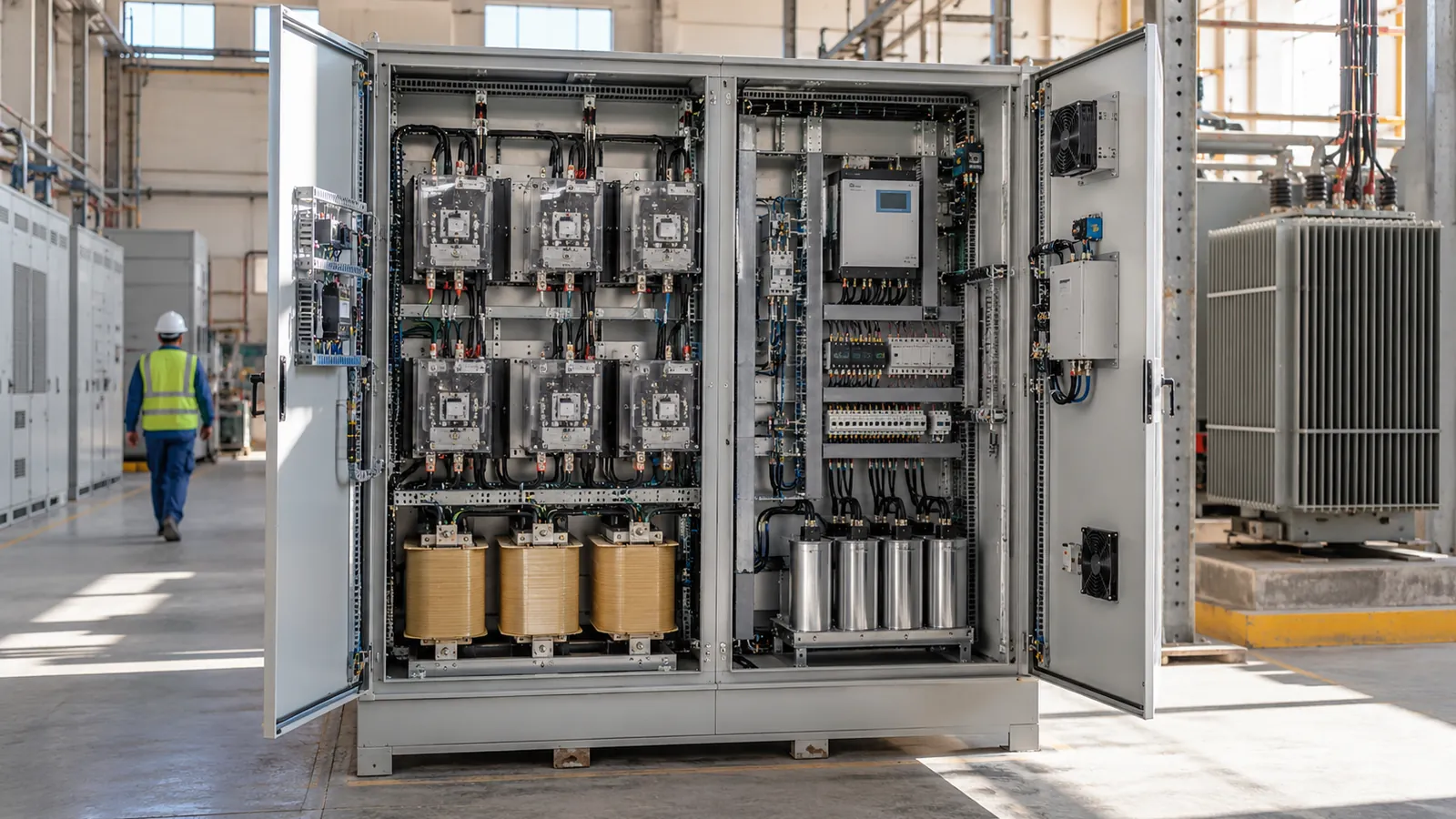 Thyristor switched capacitor bank panel for dynamic power factor correction built in Saudi Arabia